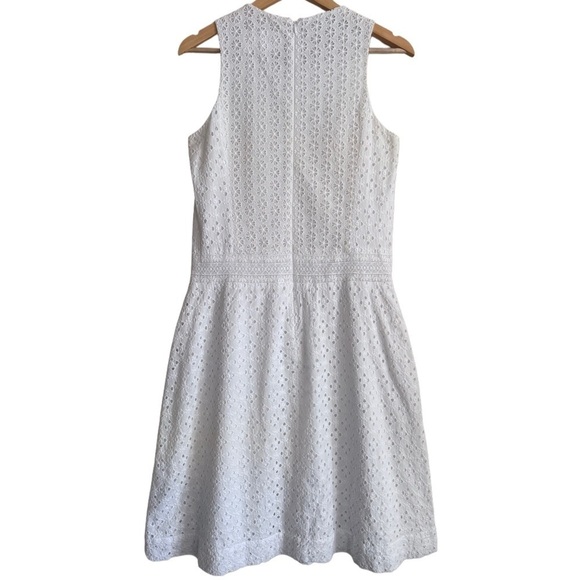 J. CREW COLLECTION Preppy Peasant Dropped Waist Embroidered Eyelet Midi Dress 6 - Picture 6 of 11
